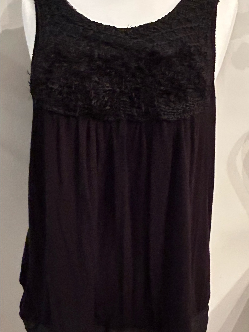 Expresso Women’s Black Sleeveless Blouse  Sz XL Textured Yoke Tank Top